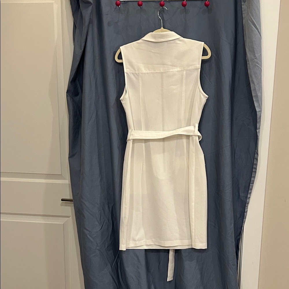 Sharagano White Sleeveless Midi Dress - Picture 3 of 3